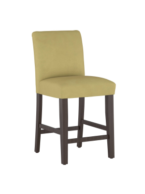 25" Velvet Parsons Counter Height Barstool Wood - Threshold™