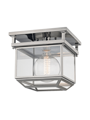 Hudson Valley Lighting Rutherford Ceiling Lamp - Polished Nickel & Clear