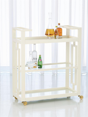 Grid Block Bar Cart-white