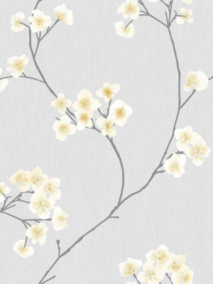 Radiance Wallpaper In Grey And Ochre From The Innocence Collection By Graham & Brown