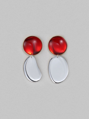 Asymmetrical Mirror Teardrop Earrings