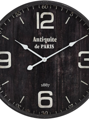 River Parks Studio Antiquite De Paris 23 1/2" Brown Round Metal Wall Clock