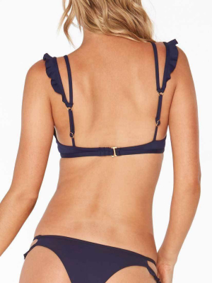 L Space Zephyr Bikini Bottom In Midnight Blue