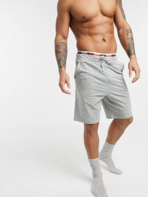 Asos Design Lounge Shorts In Gray Marl With Double Striped Waistband