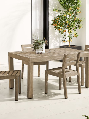 Portside Outdoor 58.5" Dining Table & 4 Solid Wood Chairs Set