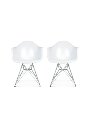 Set Of Two Dar Molded Plastic Armchairs