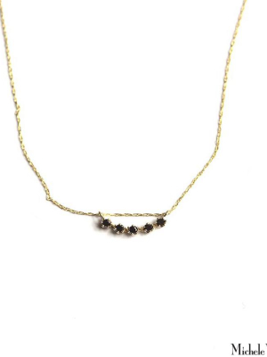 Majesty Curve Black Diamond Gold Necklace