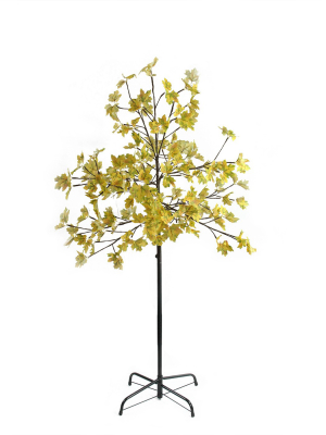 Northlight 5' Pre-lit Led Lighted Fall Harvest Yellow Maple Leaf Artificial Tree - White Lights