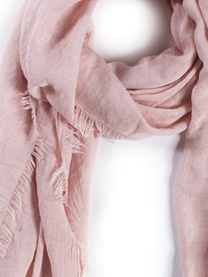 Lightweight Frayed Scarf - Light Rose