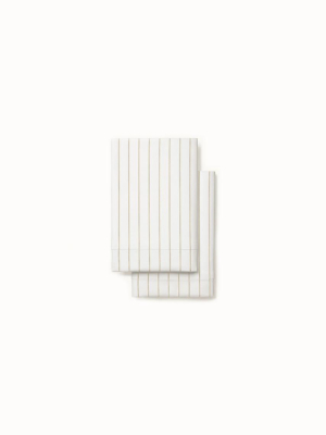 Percale Simple Stripe Pillowcase Set
