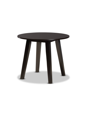 35" Ela Wide Round Wood Dining Table - Baxton Studio