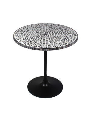 Kaylee's Garden Round Mosaic Accent Table Gray - Treasure Trove Accents