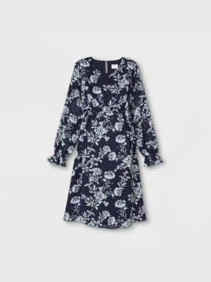 Floral Print Long Sleeve Maternity Dress - Isabel Maternity By Ingrid & Isabel™