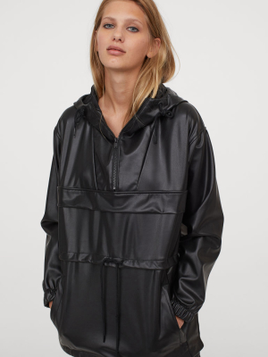 Faux Leather Anorak