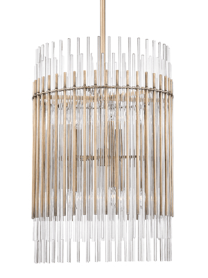 Wallis 10 Light Pendant Aged Brass