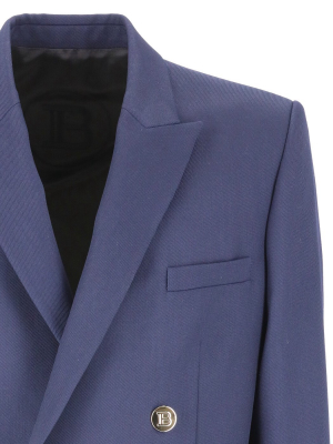 Balmain Patch Pocket Double Breasted Blazer