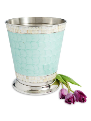 Julia Knight Classic 9.75" Waste Basket In Aqua