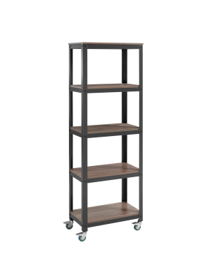 71" Vivify Bookshelf Gray Walnut - Modway