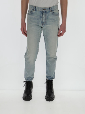 Saint Laurent Carrot-fit Distressed Jeans