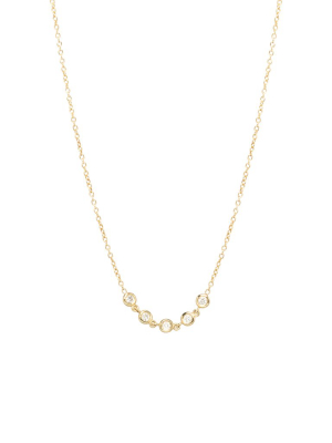 14k 5 Linked Floating Diamonds Necklace