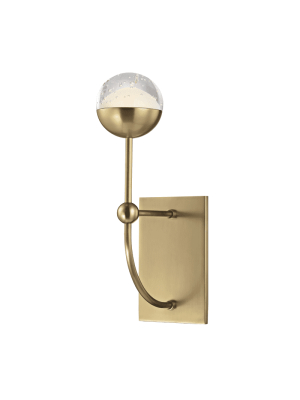 Boca 1 Light Led Wall Sconce Aged Brass