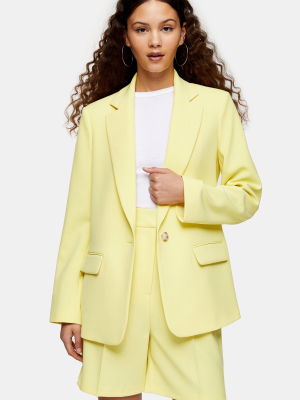 Yellow Crêpe Single Breasted Blazer