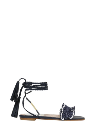 Redvalentino Tassle Ankle Strap Sandals