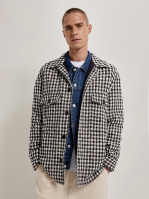 Textured Plaid Overshirt