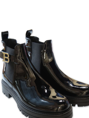 Balmain Kids B Plaque Ankle Boots