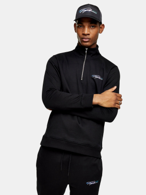 Signature Black Funnel Neck Sweatshirt