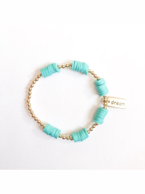 Marli And Lenny Colorblock Gold Bracelet - Teal/dream