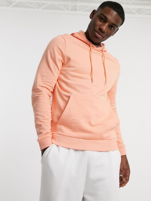 Asos Design Organic Cotton Hoodie In Orange