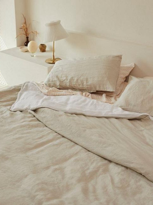 Linen Duvet Cover In White