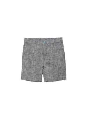 Belati Grain Linen Bermudas - Black