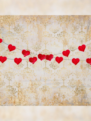 Gold Foil Red Hearts
