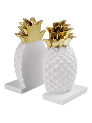 Pineapple Bookends White/gold - Threshold™