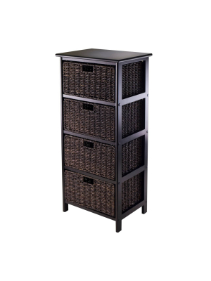 Omaha Storage Rack With Baskets Black - Winsome