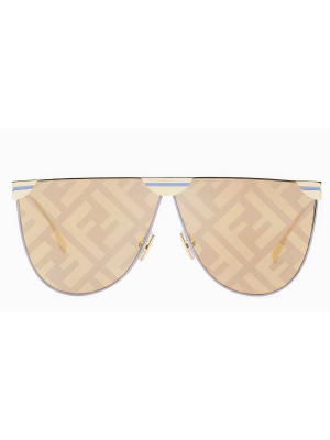 Fendi Eyewear Monogram Round Frame Sunglasses