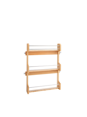 Rev-a-shelf 4sr-21 21-inch Kitchen Cabinet Door Mounted Wooden 3-shelf Storage Spice Rack With Mounting Hardware, Natural Maple