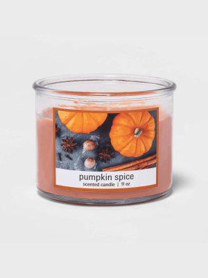 11oz Glass Jar 3-wick Pumpkin Spice Candle