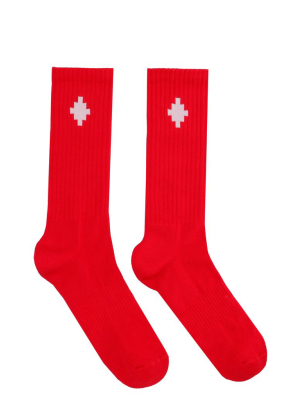 Marcelo Burlon County Of Milan Logo Motif Intarsia Socks