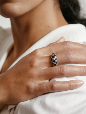 Libby Ring In Silver And Navy