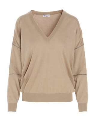 Brunello Cucinelli V-neck Fine-knit Sweater