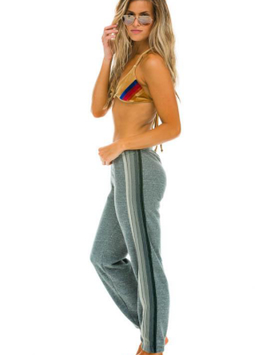 Women's 5 Stripe Sweatpants - Heather Grey // Grey Stripes