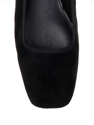 Jackie Kid Suede Slipper - Black