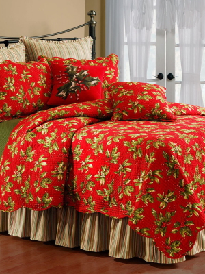 C&f Home Mistletoe & Holly Full/queen Quilt