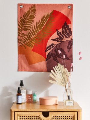Colorblock Plant Flag Tapestry