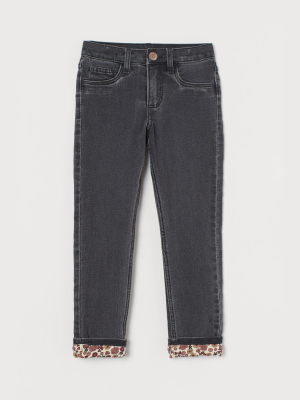 Skinny Fit Lined Jeans