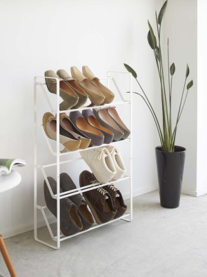 Frame 4-tier Slim Angled Shoe Rack In Various Colors