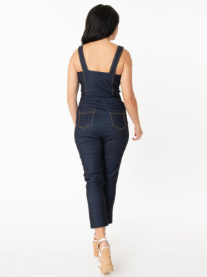 Unique Vintage Dark Denim Blue Eartha Jumpsuit